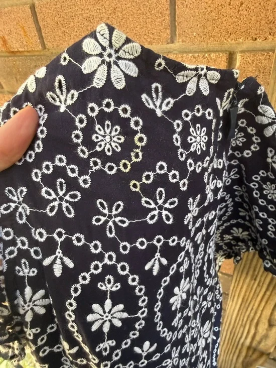 kate spade Navy & White Floral Sleeveless Fit-and-Flare Dress Size 6 - Picture 7 of 7